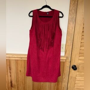 SHEIN Red Fringe Dress